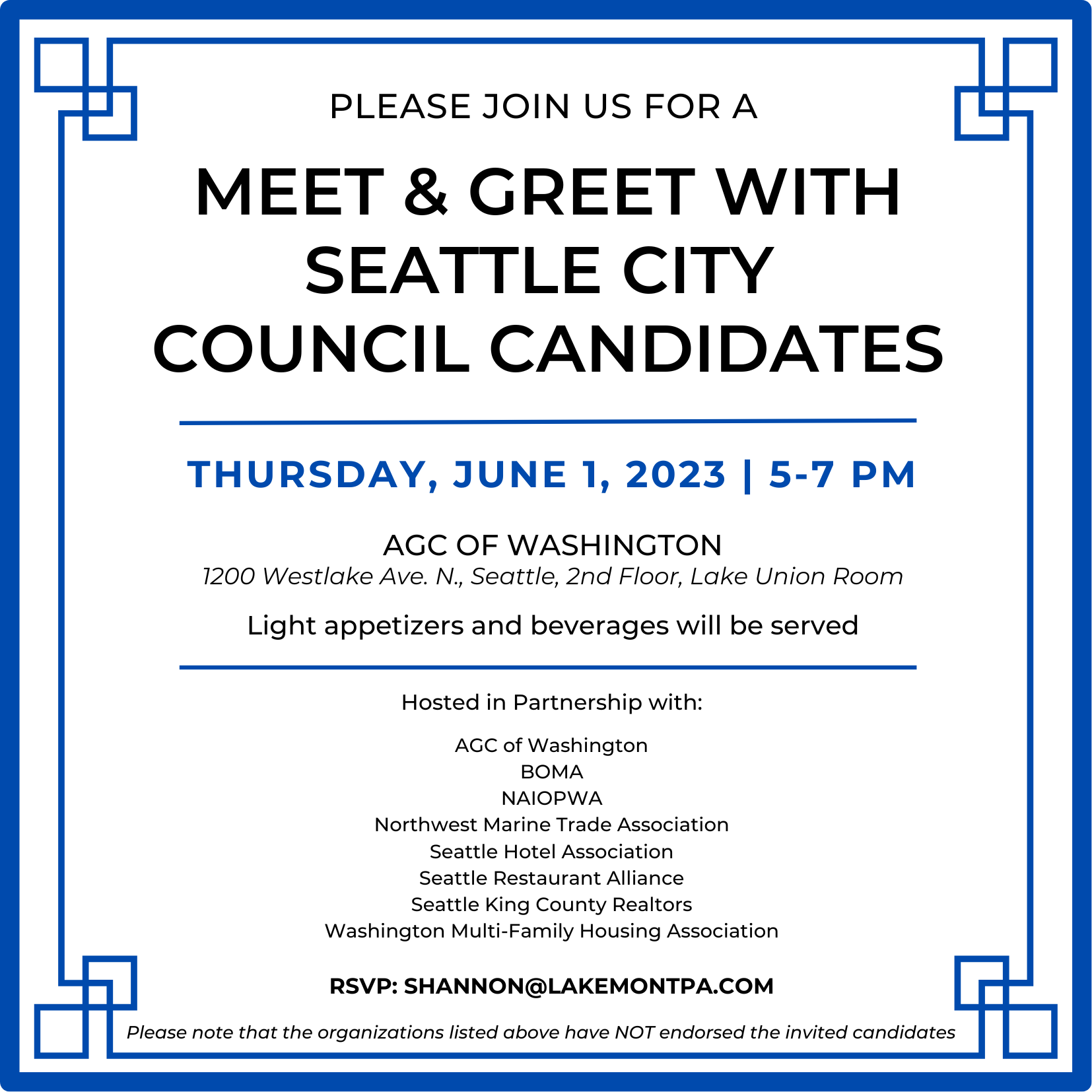 Join the Seattle business community for a city council meet and greet